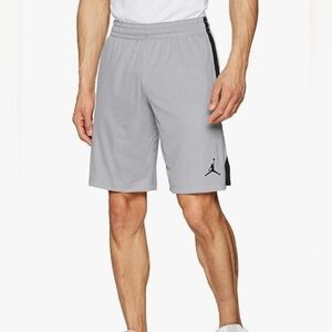 NWT Men's Nike Air Jordan Dri-Fit Gray Black Striped Shorts Size XL